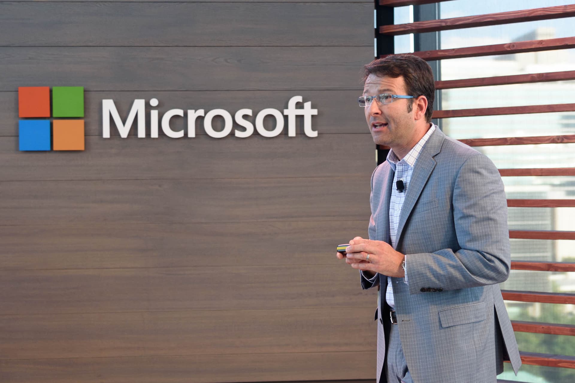 Judson Althoff, a 12-year veteran of Microsoft, was just named CEO of its commercial business under a leadership restructuring designed to free up Microsoft CEO Satya Nadella to focus more on the company’s long-term tech ambitions. (GeekWire File Photo / Kevin Lisota)