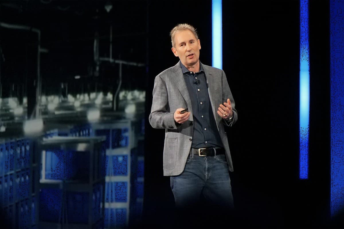 Amazon CEO Andy Jassy has been pushing to reduce bureaucracy across the company. (GeekWire Photo / Todd Bishop)