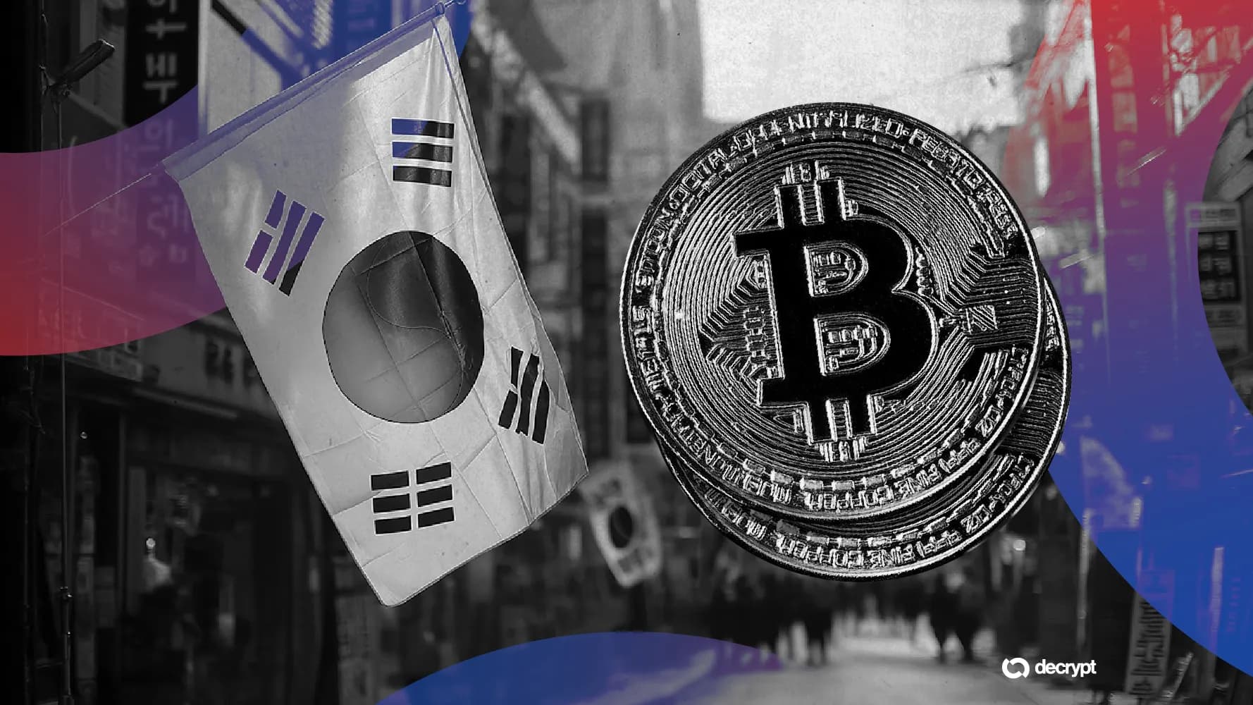 South Korea and Bitcoin motif. Image: Decrypt