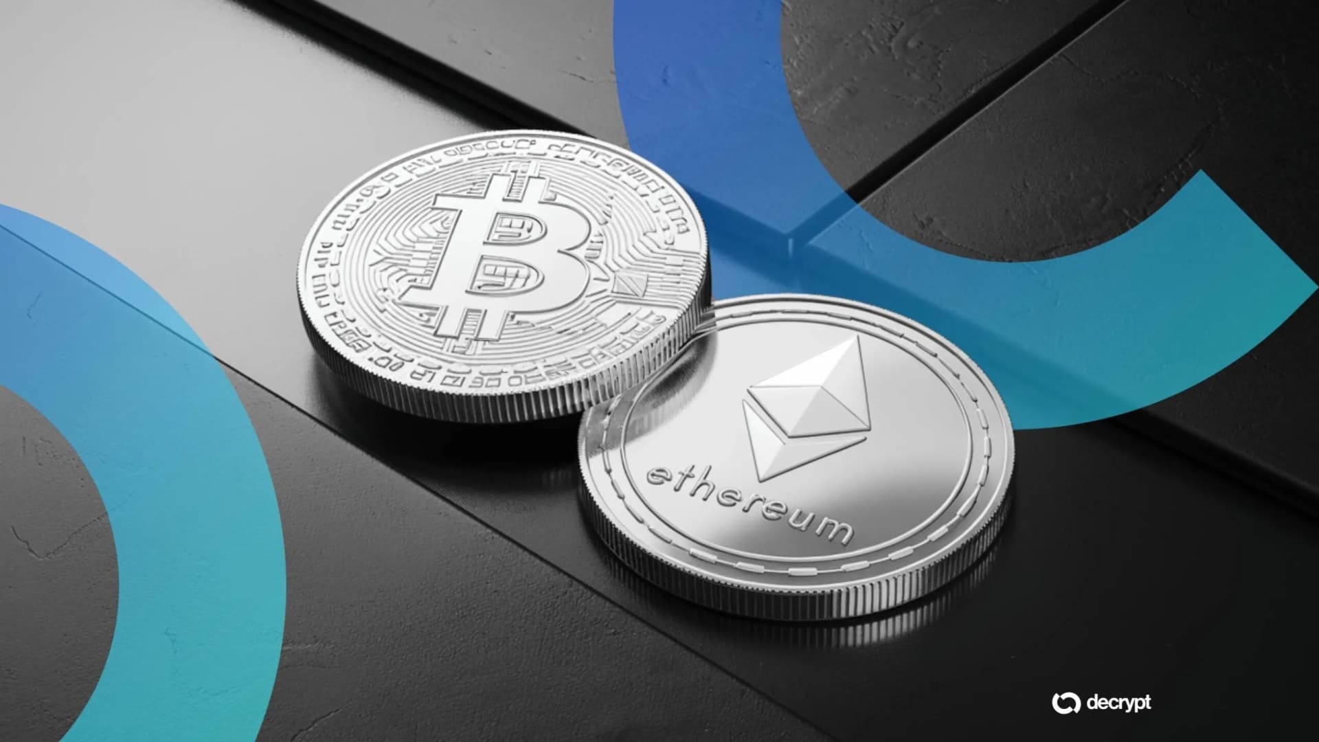 Bitcoin and Ethereum. Image created by Decrypt using AI
