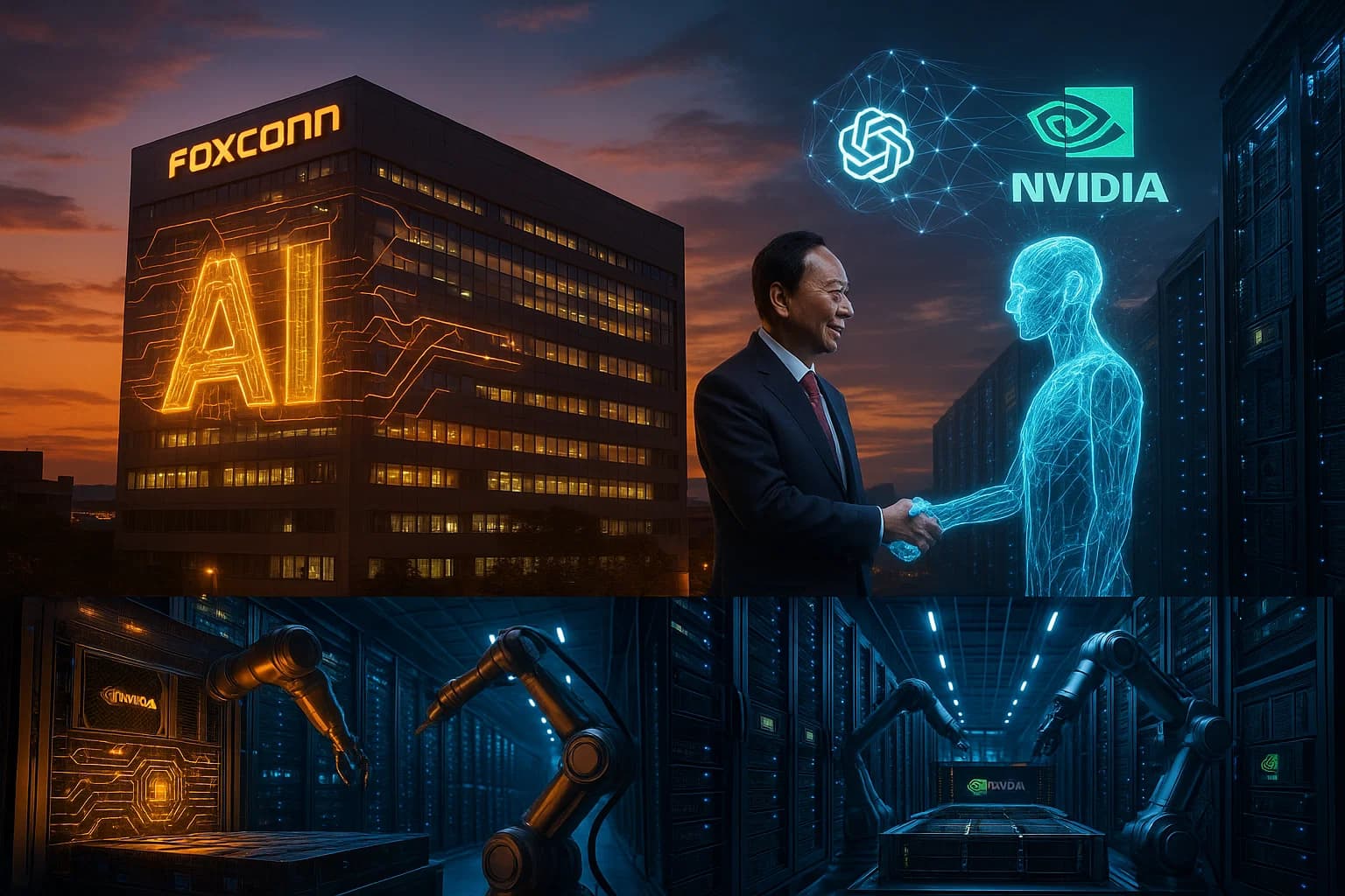Foxconn shares surge after AI talks with OpenAI and Nvidia, signaling a major pivot toward AI infrastructure.