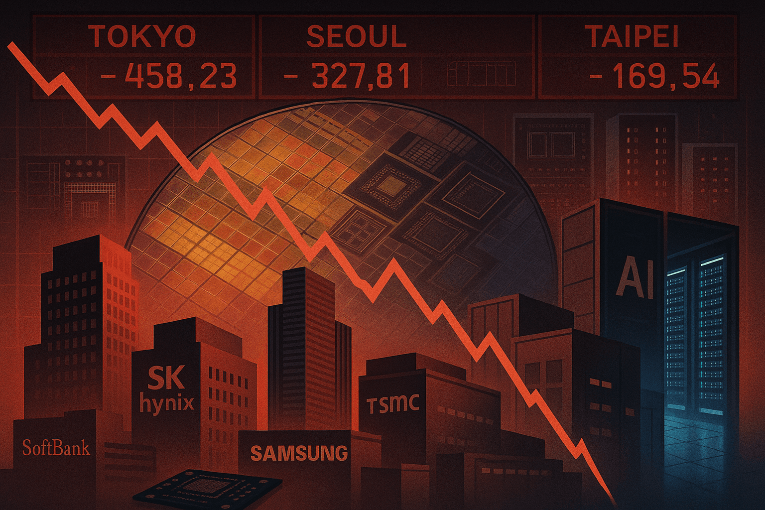 SoftBank and Asian chip stocks fall as Nvidia’s selloff ripples through global semiconductor sector
