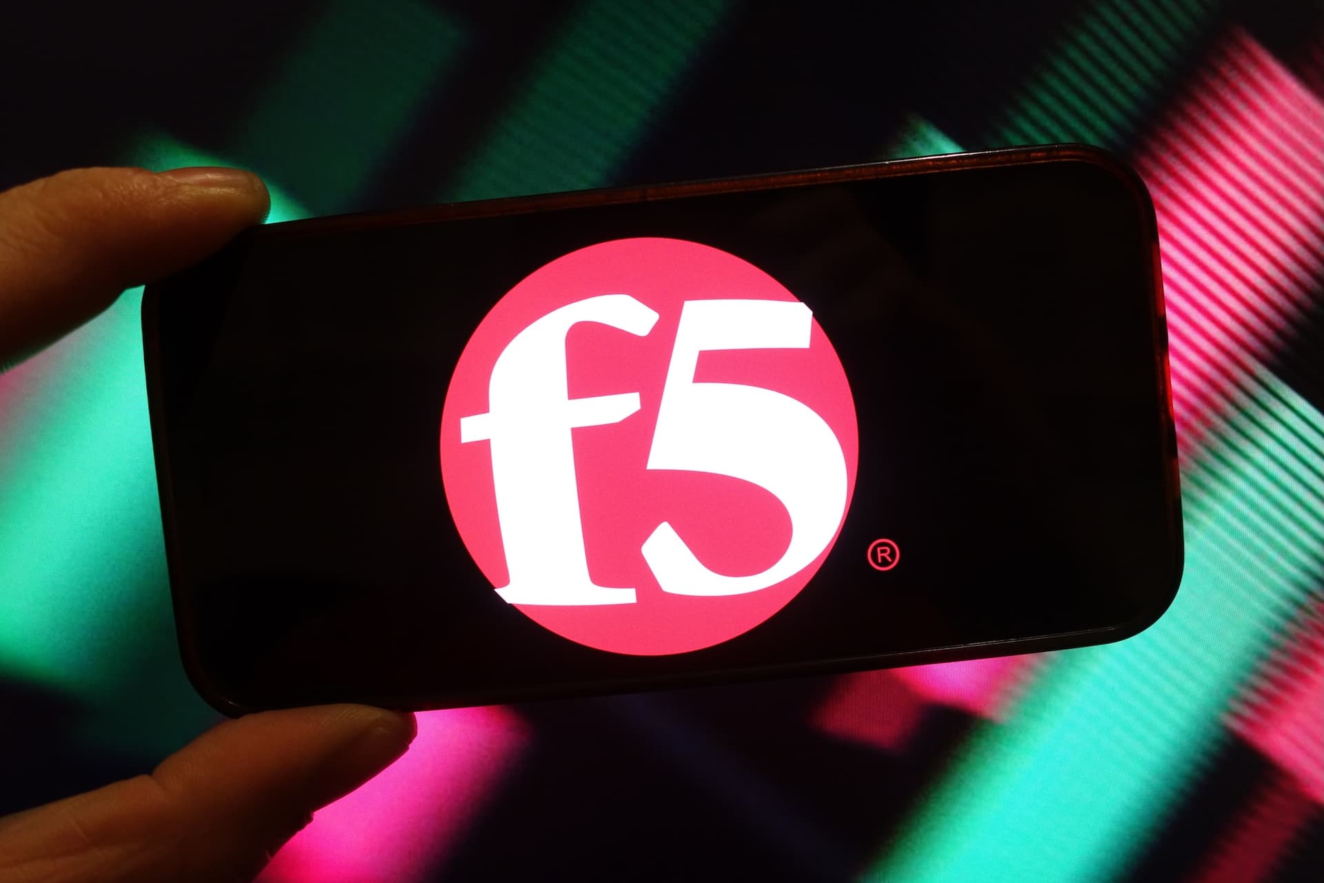 In this photo illustration, the F5 Networks company logo is seen displayed on a smartphone screen.
